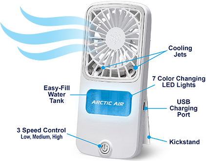 Arctic Air® Pocket Chill - Personal Air Cooler Fits in Your Pocket