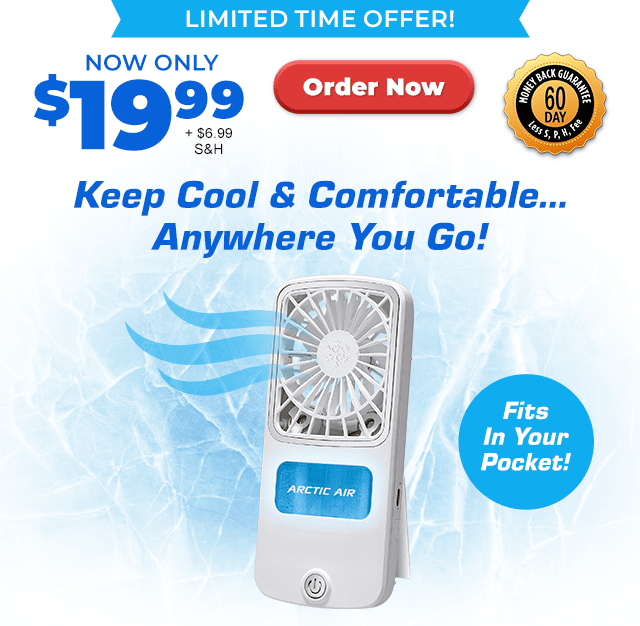 Arctic Air® Pocket Chill - Personal Air Cooler Fits in Your Pocket! Enjoy  Cool, Refreshing Air…ANYwhere!